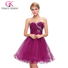 Grace Karin New Design Gown Voile Above Knee Beaded Sexy Cocktail Dresses CL4503-5